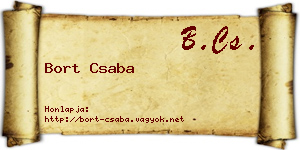 Bort Csaba névjegykártya