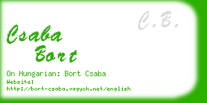 csaba bort business card